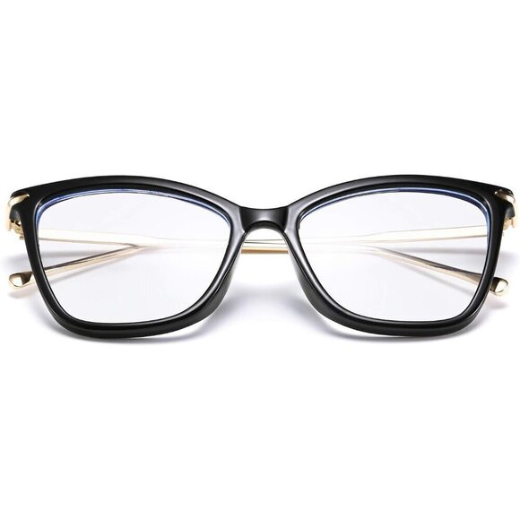 ✨ Feisedy Oversized Glasses Women Black Cat Eye Frame Light Blocking Eyewear - Picture 3 of 7